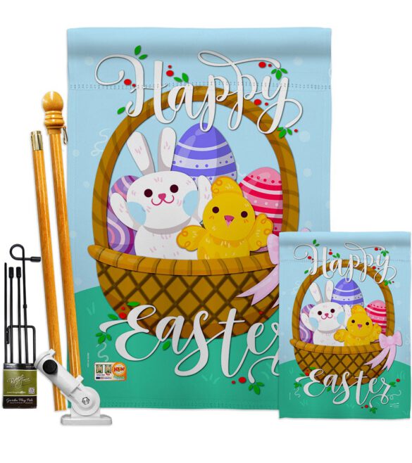 Happy Easter Basket - Easter Spring Vertical Impressions Decorative Flags HG137155 Made In USA - Image 5