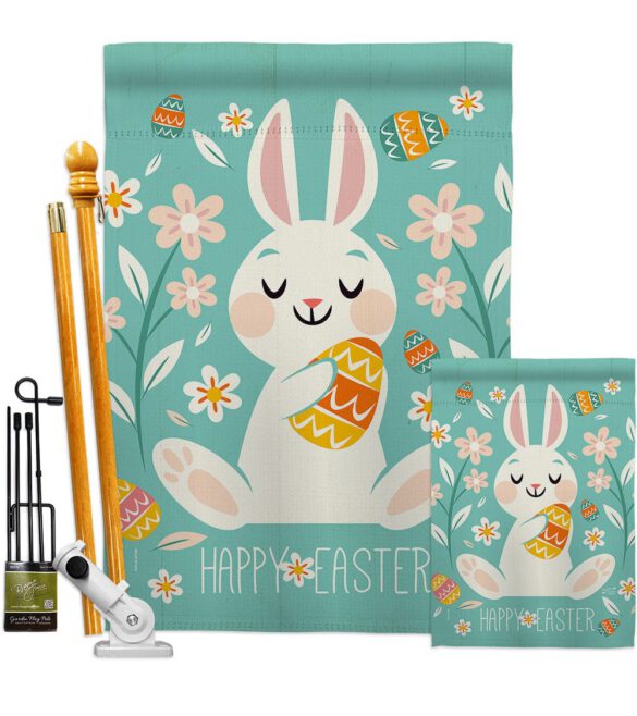 Cheerful Easter Bunny - Easter Spring Vertical Impressions Decorative Flags HG137345 Made In USA - Image 6