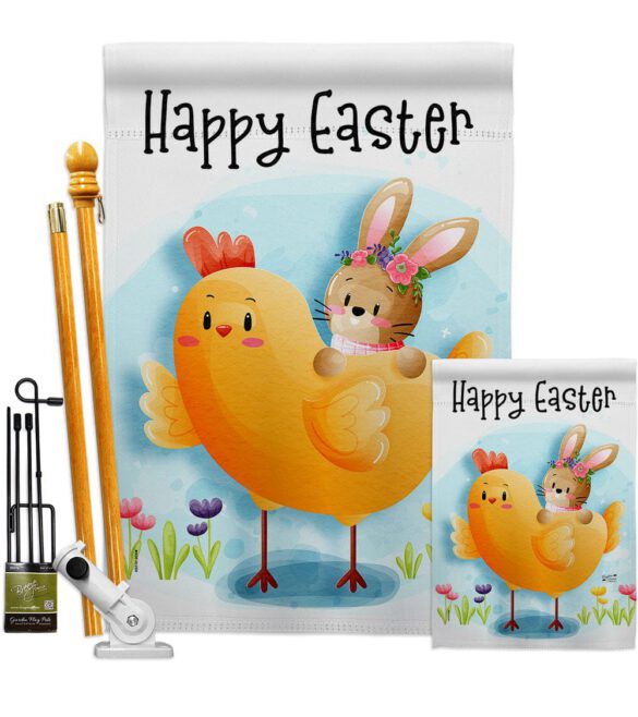 Chick with Bunny - Easter Spring Vertical Impressions Decorative Flags HG137403 Made In USA - Image 6