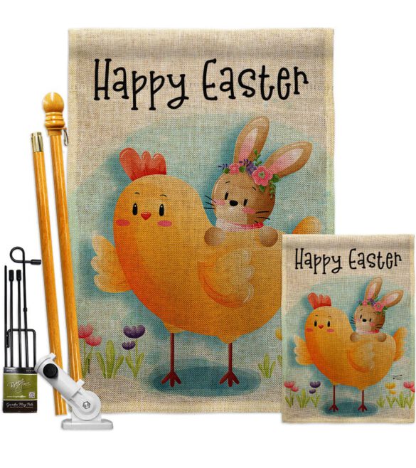 Chick with Bunny - Easter Spring Vertical Impressions Decorative Flags HG137403 Made In USA - Image 16