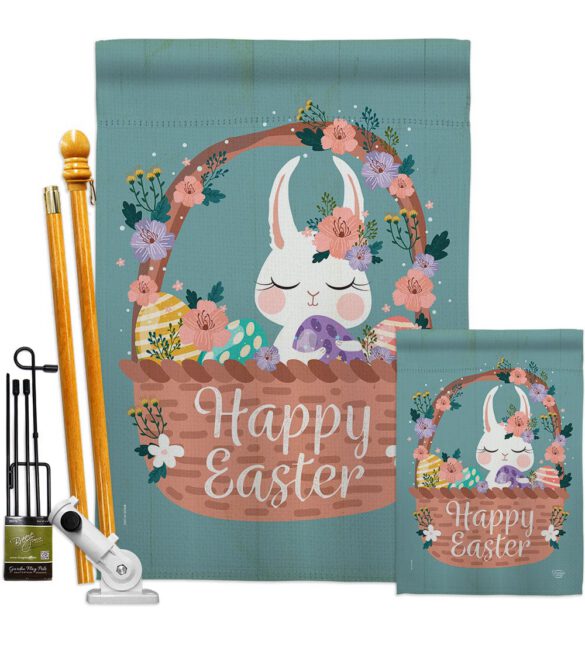 Bunny in Basket - Easter Spring Vertical Impressions Decorative Flags HG190060 Made In USA - Image 6