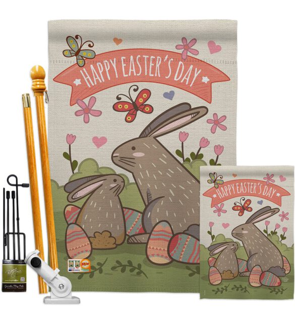 Happy Easter's Day with Colourful Bunny Eggs - Easter Spring Vertical Impressions Decorative Flags HG192020 Made In USA - Image 6