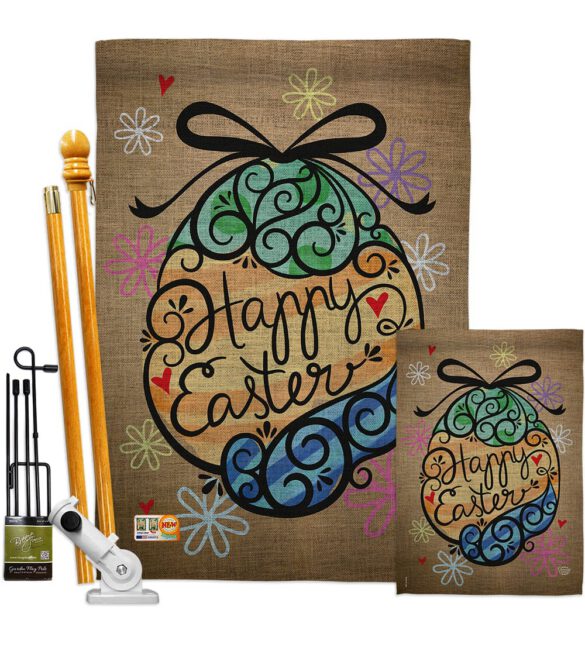 Colourful Happy Easter Egg - Easter Spring Vertical Impressions Decorative Flags HG192022 Made In USA - Image 6