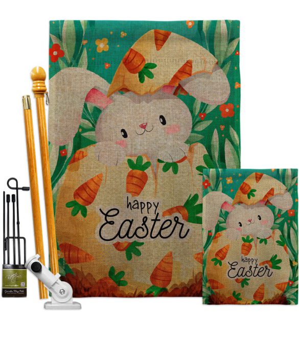 Hiding Easter Bunny - Easter Spring Vertical Impressions Decorative Flags HG192351 Made In USA - Image 16