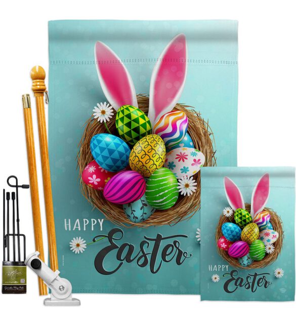 Bunny Easter Eggs - Easter Spring Vertical Impressions Decorative Flags HG192373 Made In USA - Image 6
