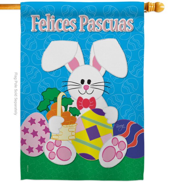 Felices Pascuas - Easter Spring Vertical Impressions Decorative Flags HG103029S Made In USA - Image 2