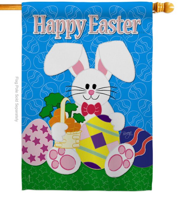 Happy Bunny - Easter Spring Vertical Impressions Decorative Flags HG103029 Made In USA - Image 2