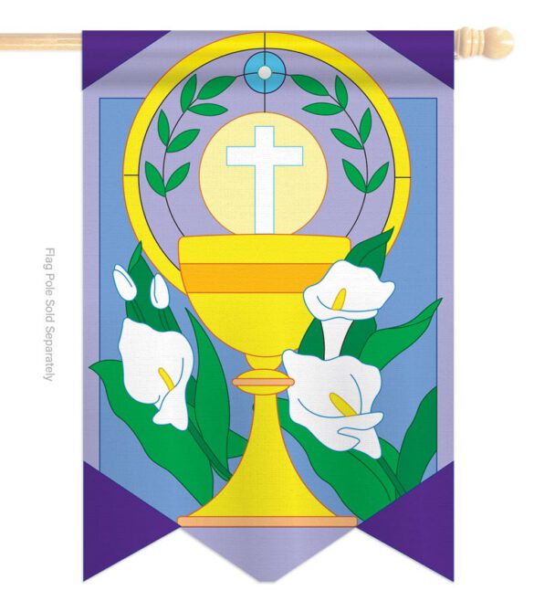 Easter Cup and Cross - Easter Spring Vertical Applique Decorative Flags HG103033 - Image 5