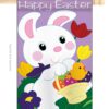 Easter Bunny - Easter Spring Vertical Applique Decorative Flags HG103038