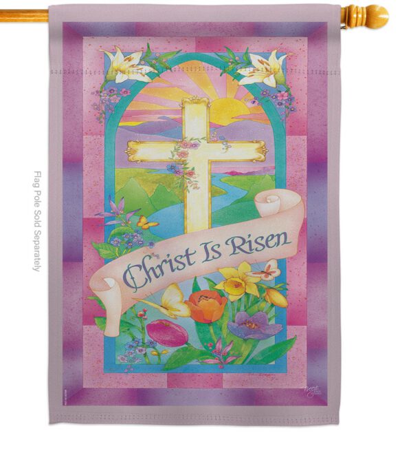 Christ is Risen - Easter Spring Vertical Impressions Decorative Flags HG103043 Made In USA - Image 2