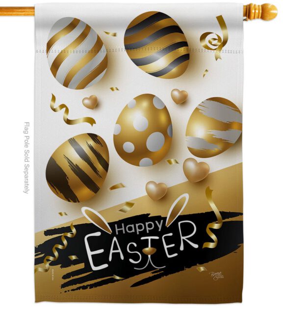 Golden Eggs Party - Easter Spring Vertical Impressions Decorative Flags HG103078 Made In USA - Image 2