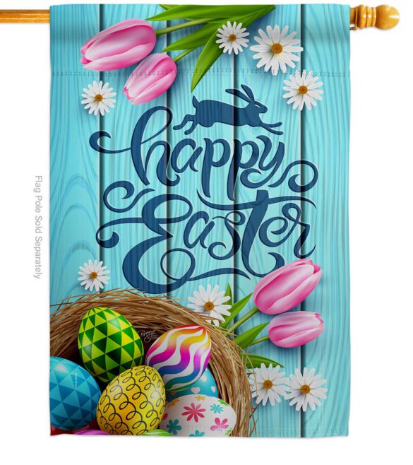 Daisy Egg Basket - Easter Spring Vertical Impressions Decorative Flags HG103080 Made In USA - Image 2