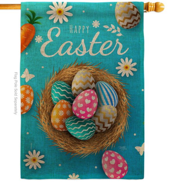 Colourful Egg Bracket - Easter Spring Vertical Impressions Decorative Flags HG103082 Made In USA - Image 12