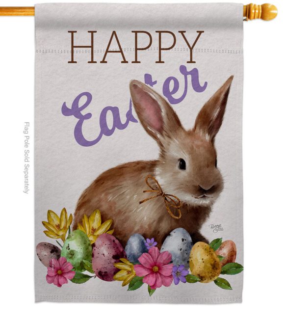 Bunny Eggs - Easter Spring Vertical Impressions Decorative Flags HG103083 Made In USA - Image 2