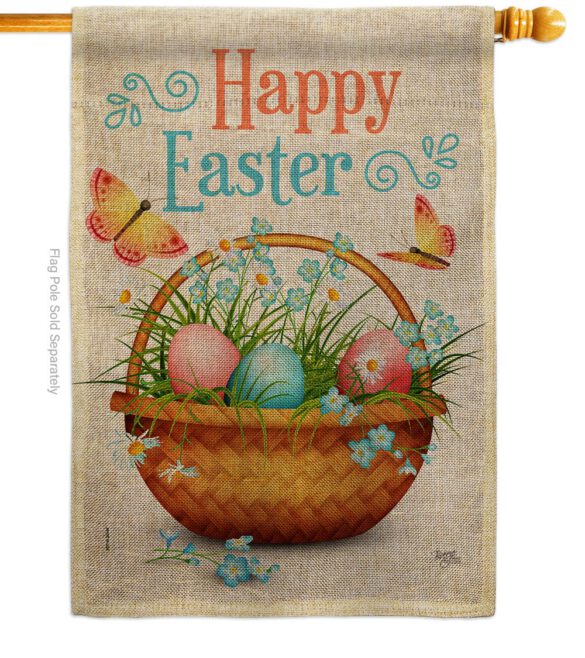 Easter Floral Basket - Easter Spring Vertical Impressions Decorative Flags HG103084 Made In USA - Image 12