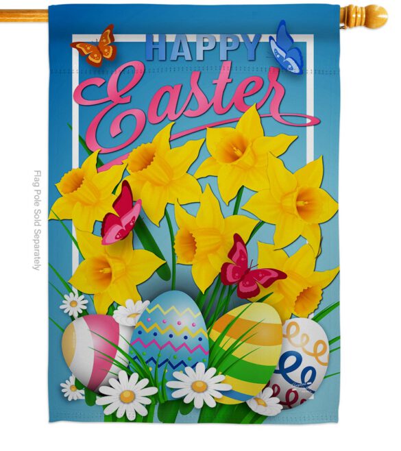 Daffodils Easter - Easter Spring Vertical Impressions Decorative Flags HG137154 Made In USA - Image 2