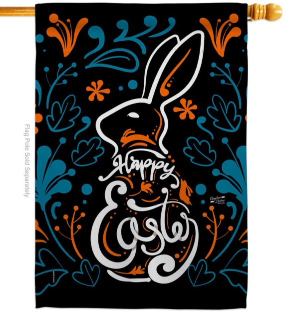 Colorful Bunny - Easter Spring Vertical Impressions Decorative Flags HG137389 Made In USA - Image 2