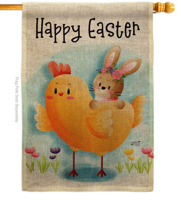 Chick with Bunny - Easter Spring Vertical Impressions Decorative Flags HG137403 Made In USA - Image 12