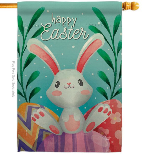 Colorful Easter Eggs - Easter Spring Vertical Impressions Decorative Flags HG192350 Made In USA - Image 2
