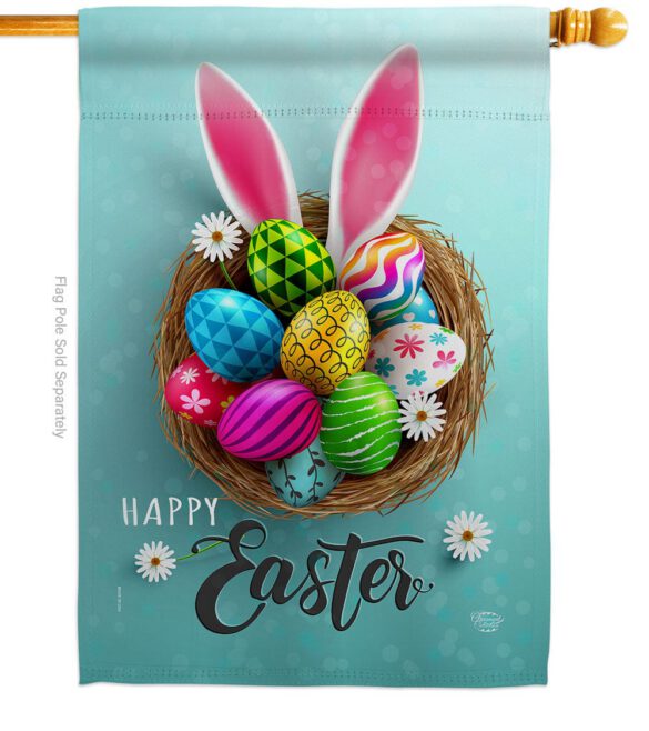 Bunny Easter Eggs - Easter Spring Vertical Impressions Decorative Flags HG192373 Made In USA - Image 2