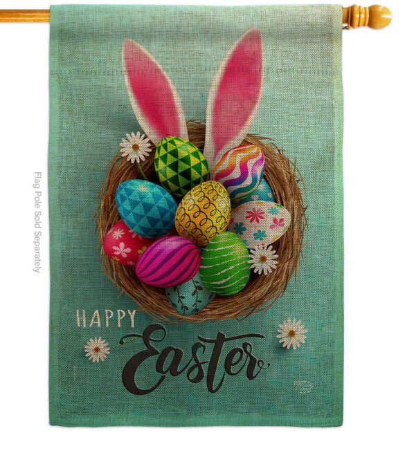 Bunny Easter Eggs - Easter Spring Vertical Impressions Decorative Flags HG192373 Made In USA - Image 12