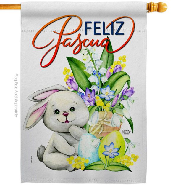 Easter Rabbit - Easter Spring Vertical Impressions Decorative Flags HG192456 Made In USA - Image 2