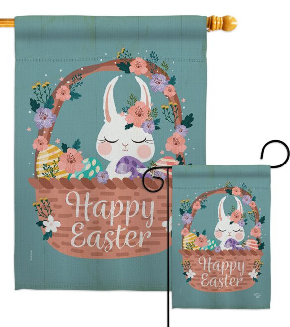 Bunny in Basket - Easter Spring Vertical Impressions Decorative Flags HG190060 Made In USA - Image 36
