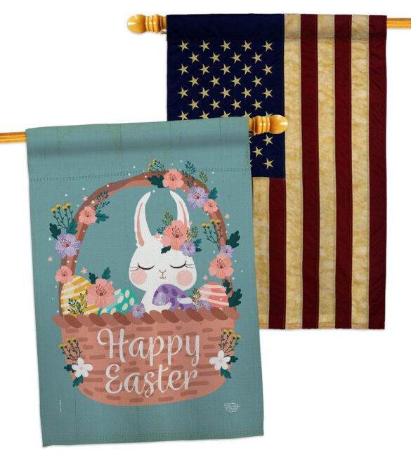 Bunny in Basket - Easter Spring Vertical Impressions Decorative Flags HG190060 Made In USA - Image 8
