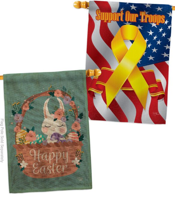 Bunny in Basket - Easter Spring Vertical Impressions Decorative Flags HG190060 Made In USA - Image 35