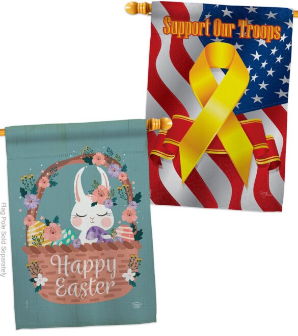 Bunny in Basket - Easter Spring Vertical Impressions Decorative Flags HG190060 Made In USA - Image 14