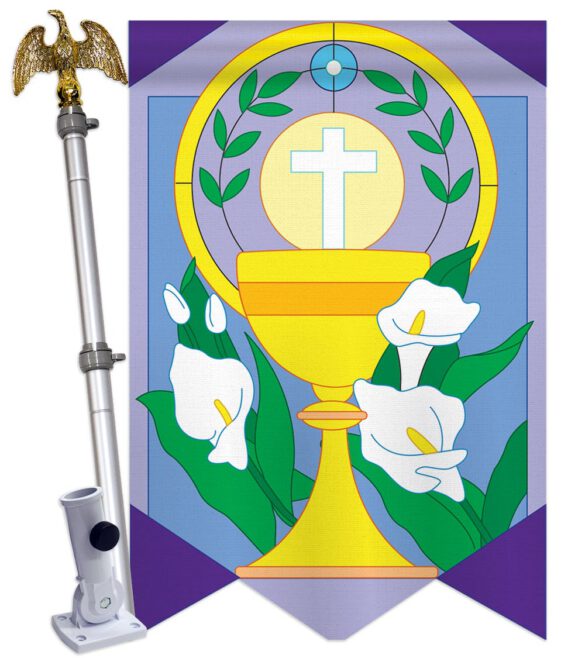 Easter Cup and Cross - Easter Spring Vertical Applique Decorative Flags HG103033 - Image 10