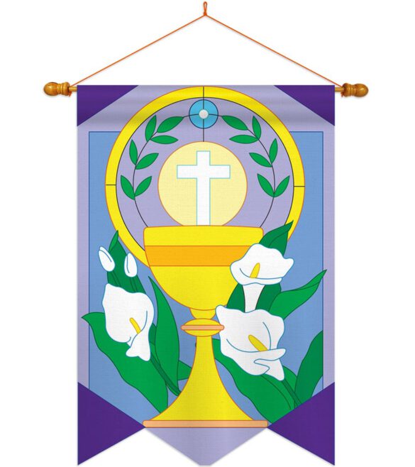 Easter Cup and Cross - Easter Spring Vertical Applique Decorative Flags HG103033 - Image 4