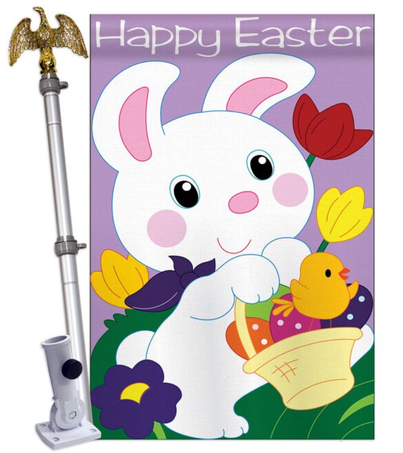 Easter Bunny - Easter Spring Vertical Applique Decorative Flags HG103038 - Image 6