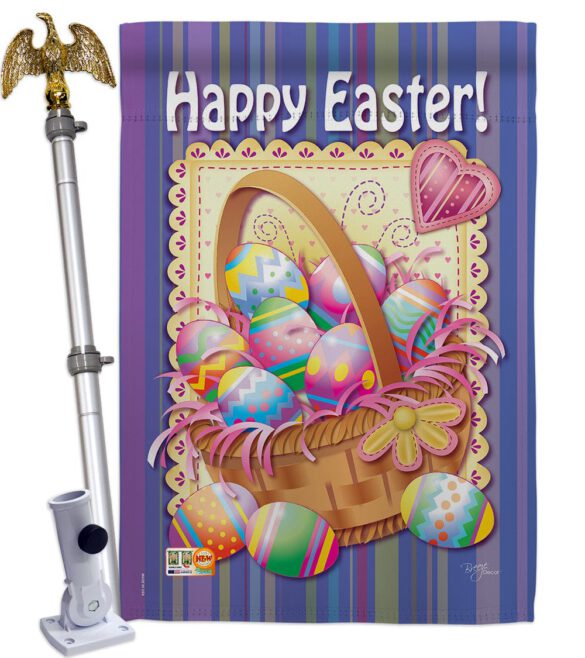 Easter Basket - Easter Spring Vertical Impressions Decorative Flags HG103040 Made In USA - Image 13