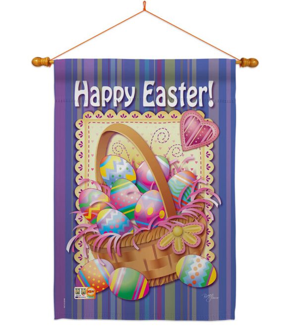 Easter Basket - Easter Spring Vertical Impressions Decorative Flags HG103040 Made In USA - Image 14