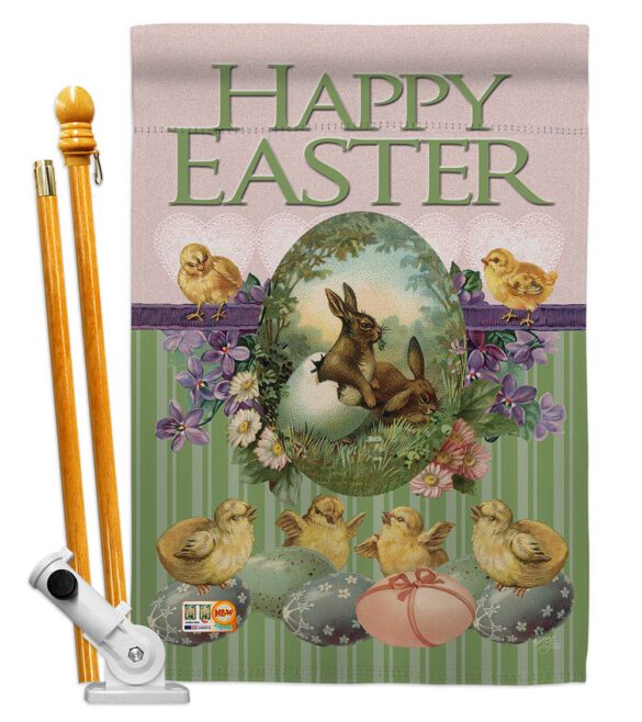 Bunny with Chicks - Easter Spring Vertical Impressions Decorative Flags HG103053 Made In USA - Image 5