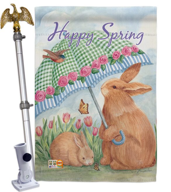 Bunnies With Umbrella - Easter Spring Vertical Impressions Decorative Flags HG103060 Made In USA - Image 13