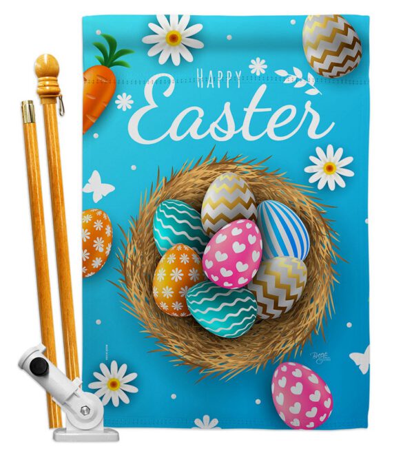 Colourful Egg Bracket - Easter Spring Vertical Impressions Decorative Flags HG103082 Made In USA - Image 5