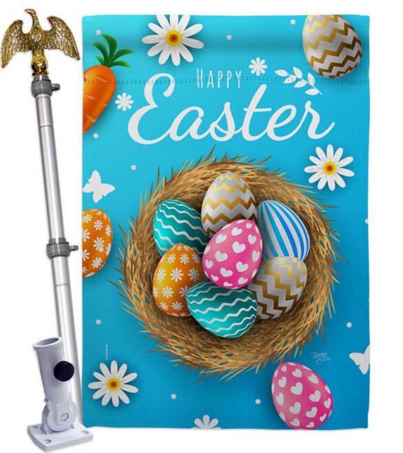Colourful Egg Bracket - Easter Spring Vertical Impressions Decorative Flags HG103082 Made In USA - Image 9