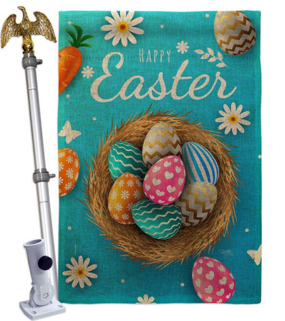 Colourful Egg Bracket - Easter Spring Vertical Impressions Decorative Flags HG103082 Made In USA - Image 19