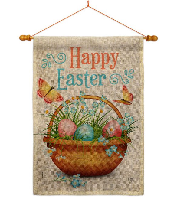 Easter Floral Basket - Easter Spring Vertical Impressions Decorative Flags HG103084 Made In USA - Image 20