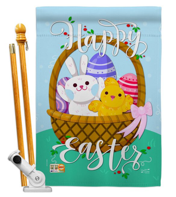 Happy Easter Basket - Easter Spring Vertical Impressions Decorative Flags HG137155 Made In USA - Image 7
