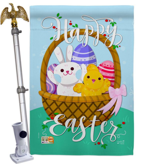 Happy Easter Basket - Easter Spring Vertical Impressions Decorative Flags HG137155 Made In USA - Image 13