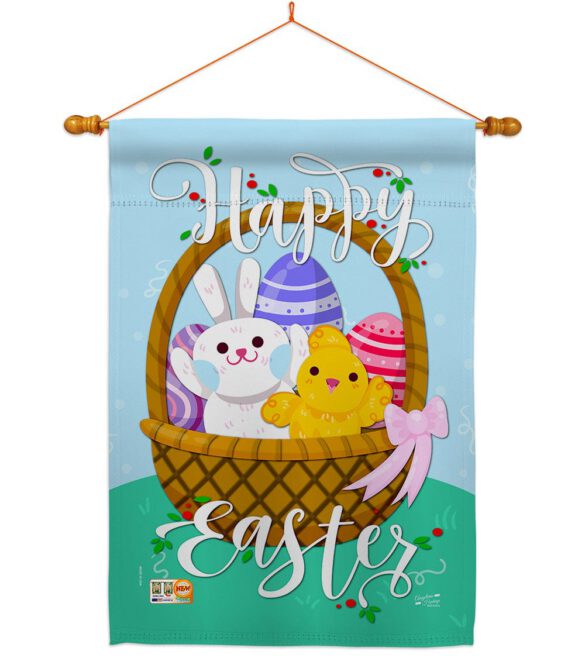 Happy Easter Basket - Easter Spring Vertical Impressions Decorative Flags HG137155 Made In USA - Image 14