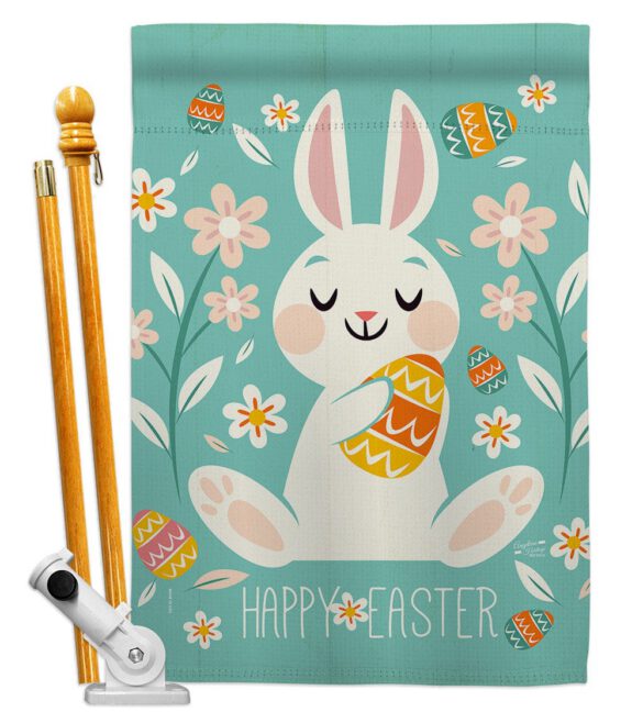Cheerful Easter Bunny - Easter Spring Vertical Impressions Decorative Flags HG137345 Made In USA - Image 5