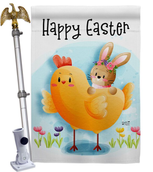 Chick with Bunny - Easter Spring Vertical Impressions Decorative Flags HG137403 Made In USA - Image 9
