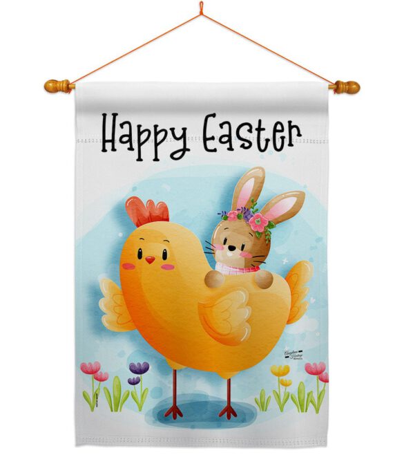 Chick with Bunny - Easter Spring Vertical Impressions Decorative Flags HG137403 Made In USA - Image 10
