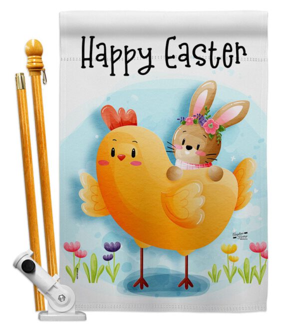 Chick with Bunny - Easter Spring Vertical Impressions Decorative Flags HG137403 Made In USA - Image 5
