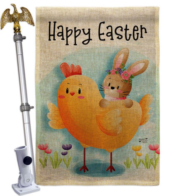 Chick with Bunny - Easter Spring Vertical Impressions Decorative Flags HG137403 Made In USA - Image 19