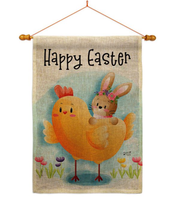 Chick with Bunny - Easter Spring Vertical Impressions Decorative Flags HG137403 Made In USA - Image 20